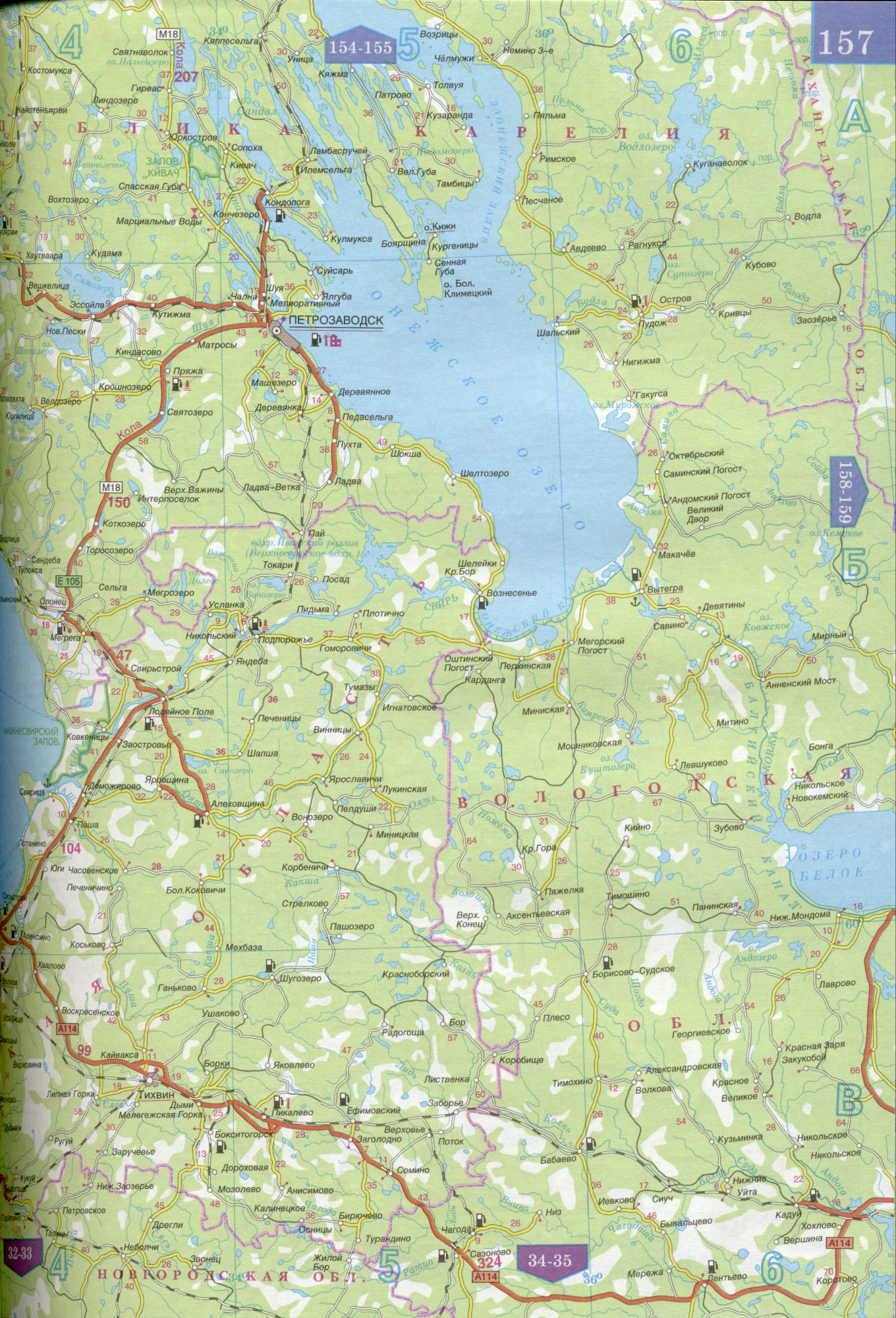 Карта республики Карелия 1см=15км. Карта автомобильных дорог республика Карелия. Скачать бесплатно подробную карту , B1 - 