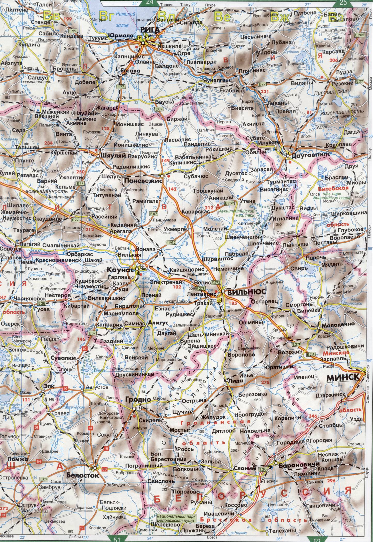 Карта автомобильных дорог Калиниградской области 1см=20км. Калиниградская область карта авто дорог.. Скачать бесплатно карту , B0 - 