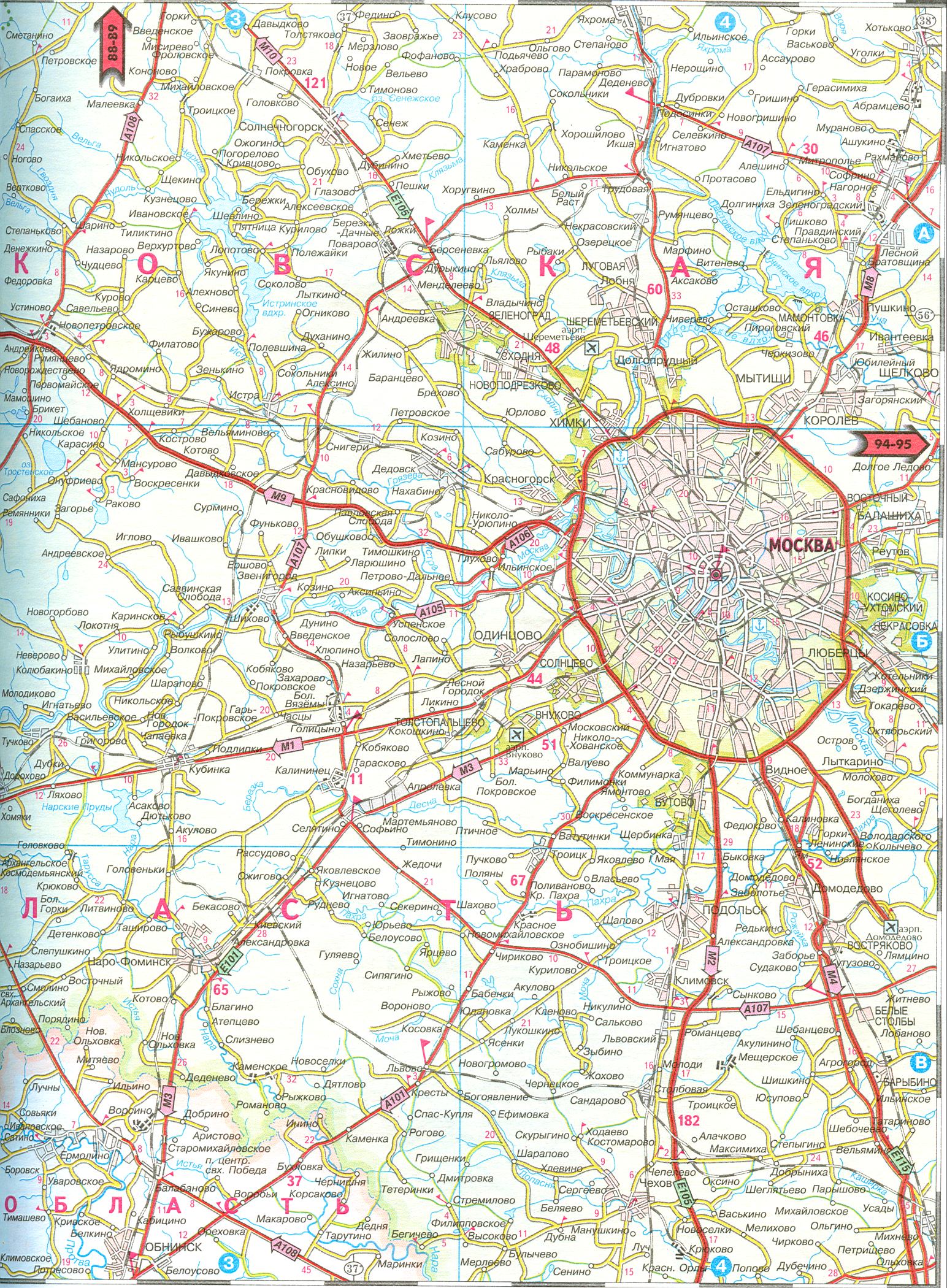 Карта Автодорог Ярославской Области