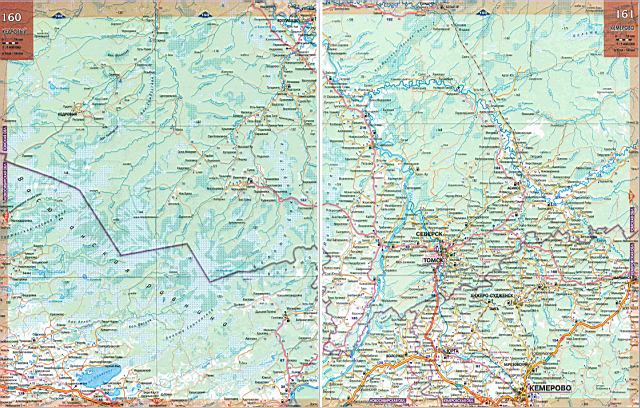 Карта автодорог - Томская область. Подробная автомобильная карта Томскойобласти Сибири